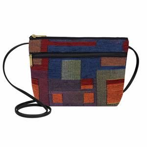Tapestry Zier Purse Crossbody Handbag, Adjustable Cord, Handmade In :<